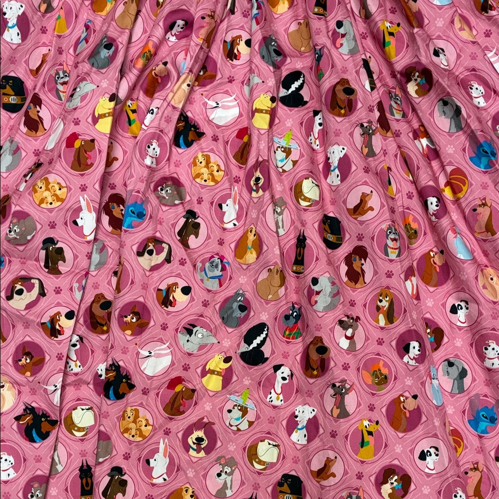 Disney Pink Midi Dress with Dogs of Disney Character Medallions - Picture 3 of 8